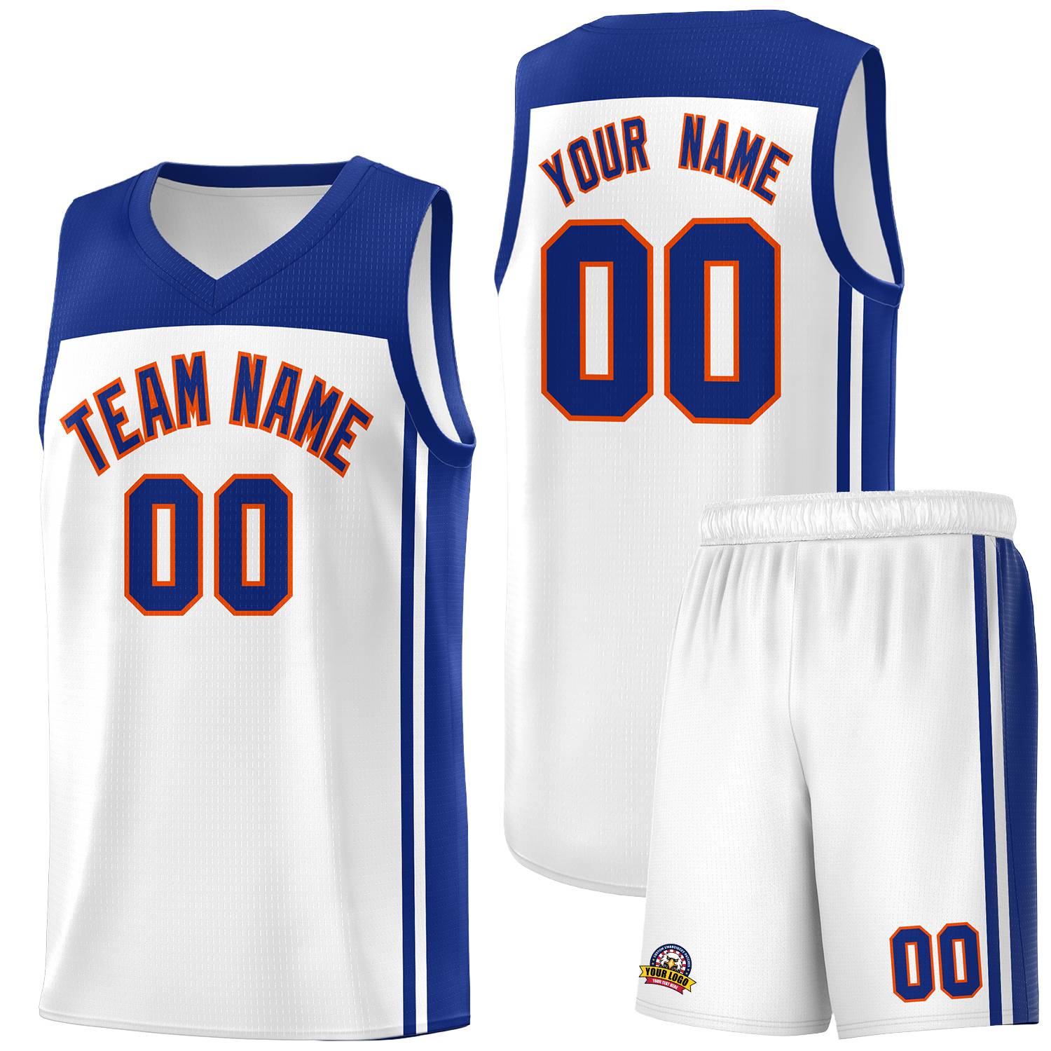 Custom White Royal Classic Sets Sports Uniform Basketball Jersey