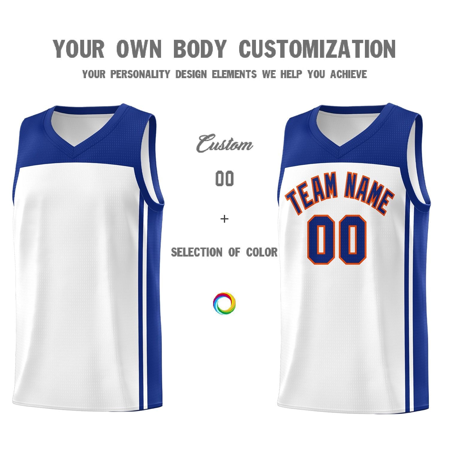 Custom White Royal Classic Sets Sports Uniform Basketball Jersey