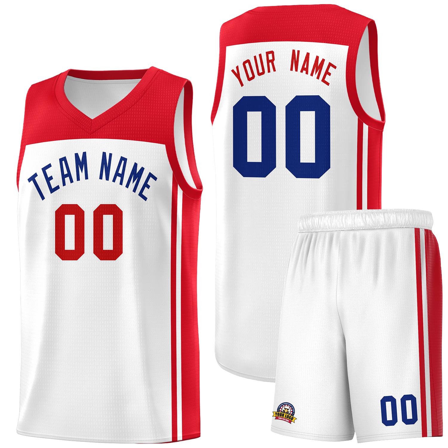 Custom White Red Classic Sets Sports Uniform Basketball Jersey