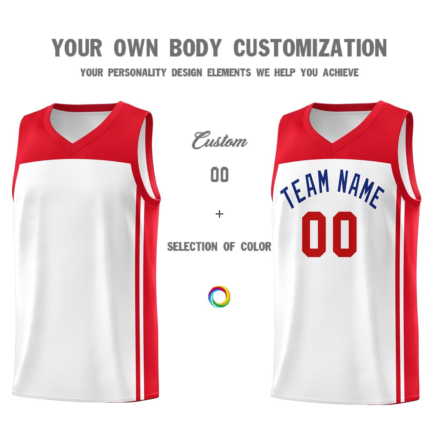 Custom White Red Classic Sets Sports Uniform Basketball Jersey