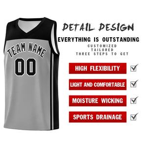 Custom Grey Black Classic Sets Sports Uniform Basketball Jersey