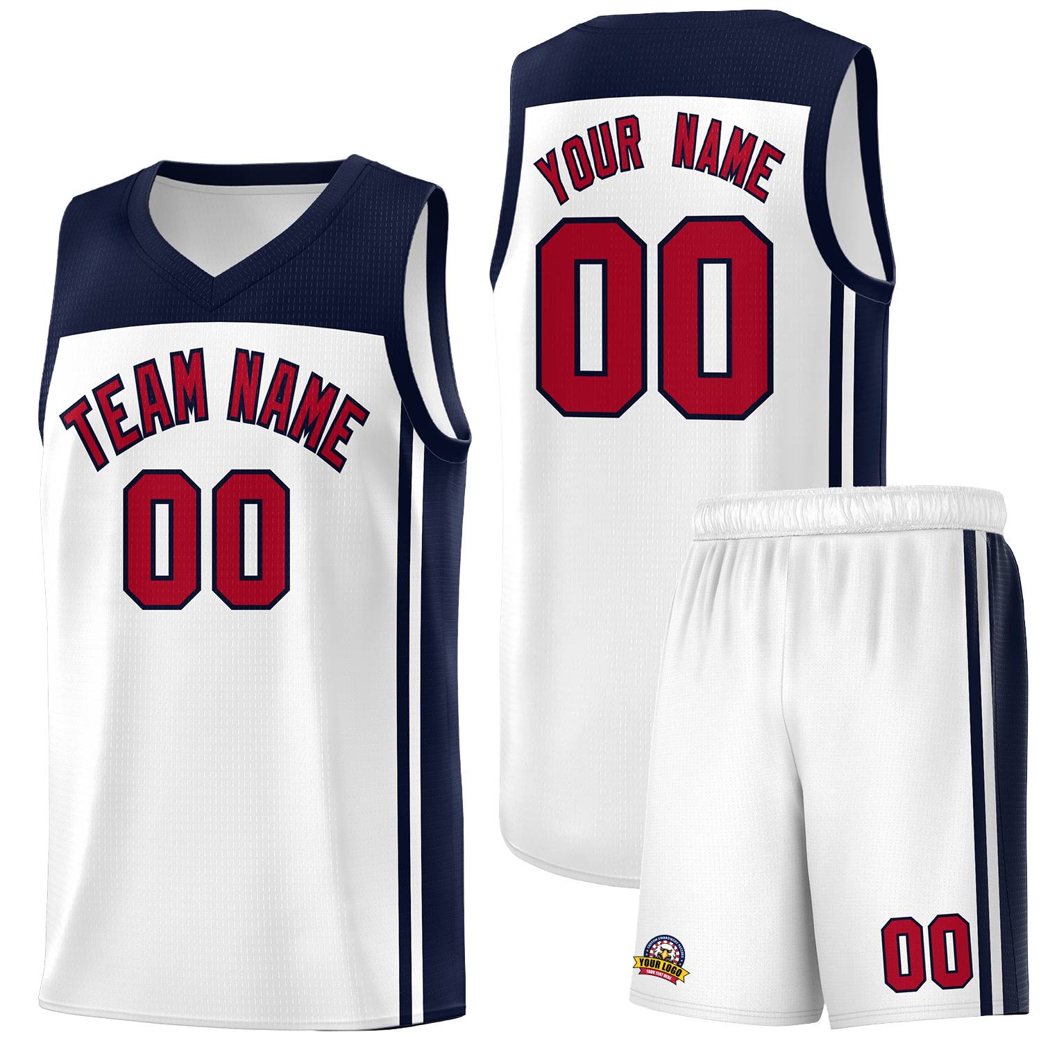 Custom White Navy Classic Sets Sports Uniform Basketball Jersey