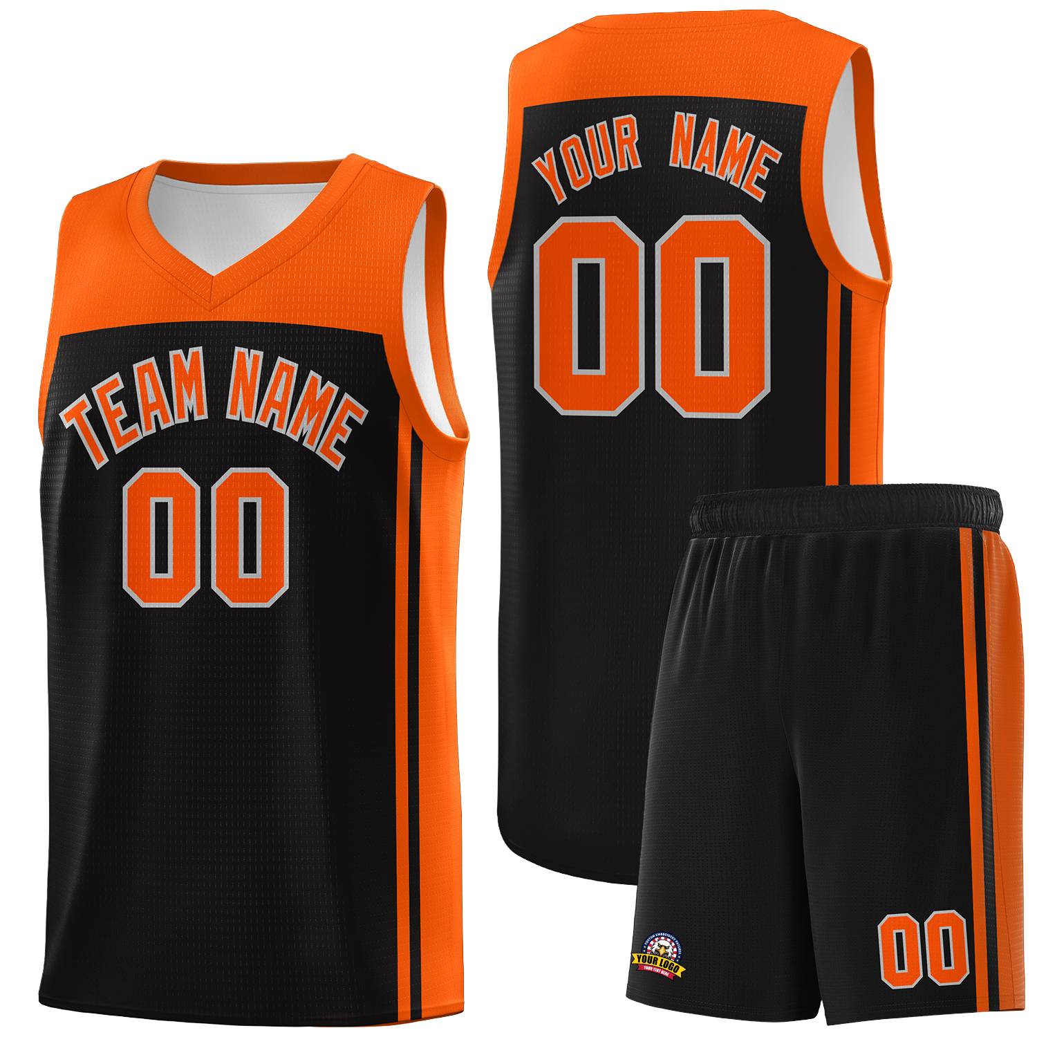 Custom Black Orange Classic Sets Sports Uniform Basketball Jersey