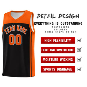 Custom Black Orange Classic Sets Sports Uniform Basketball Jersey