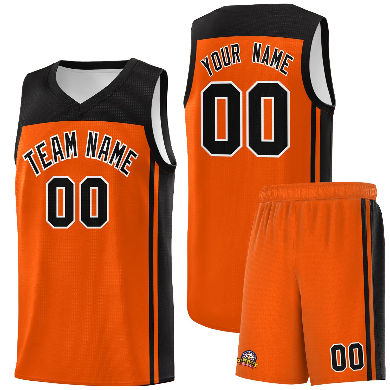 Custom Orange Black Classic Sets Sports Uniform Basketball Jersey