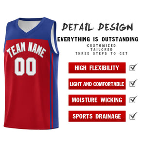 Custom Red Royal Classic Sets Sports Uniform Basketball Jersey