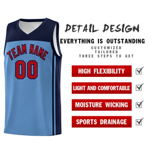 Custom Light Blue Navy Classic Sets Sports Uniform Basketball Jersey