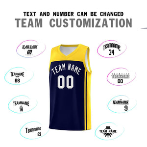 Custom Navy Gold Classic Sets Sports Uniform Basketball Jersey