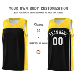 Custom Black Gold Classic Sets Sports Uniform Basketball Jersey