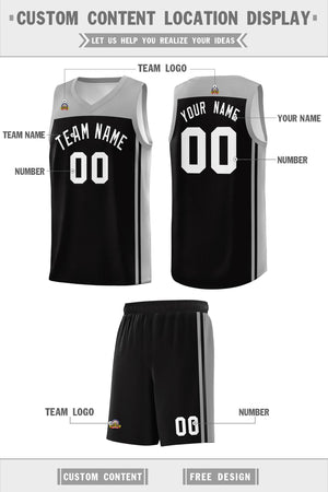 Custom Black Grey Classic Sets Sports Uniform Basketball Jersey