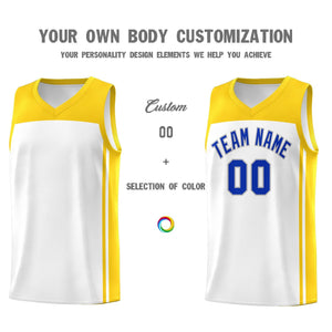 Custom White Gold Classic Sets Sports Uniform Basketball Jersey