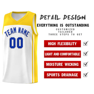 Custom White Gold Classic Sets Sports Uniform Basketball Jersey