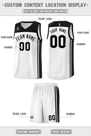 Custom White Black Classic Sets Sports Uniform Basketball Jersey