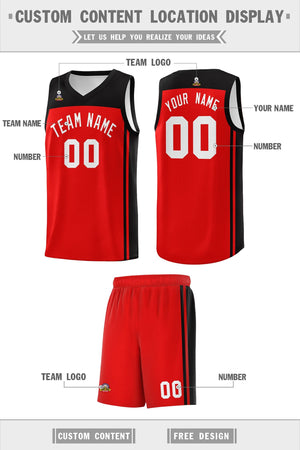 Custom Red Black Classic Sets Sports Uniform Basketball Jersey