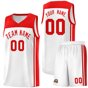 Custom White Red Classic Sets Sports Uniform Basketball Jersey