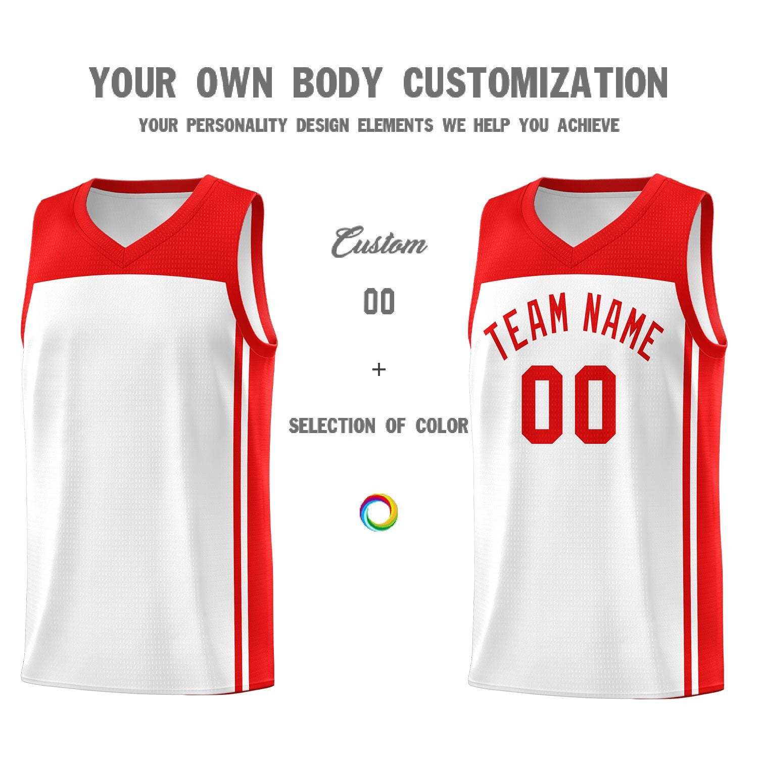 Custom White Red Classic Sets Sports Uniform Basketball Jersey