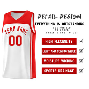 Custom White Red Classic Sets Sports Uniform Basketball Jersey