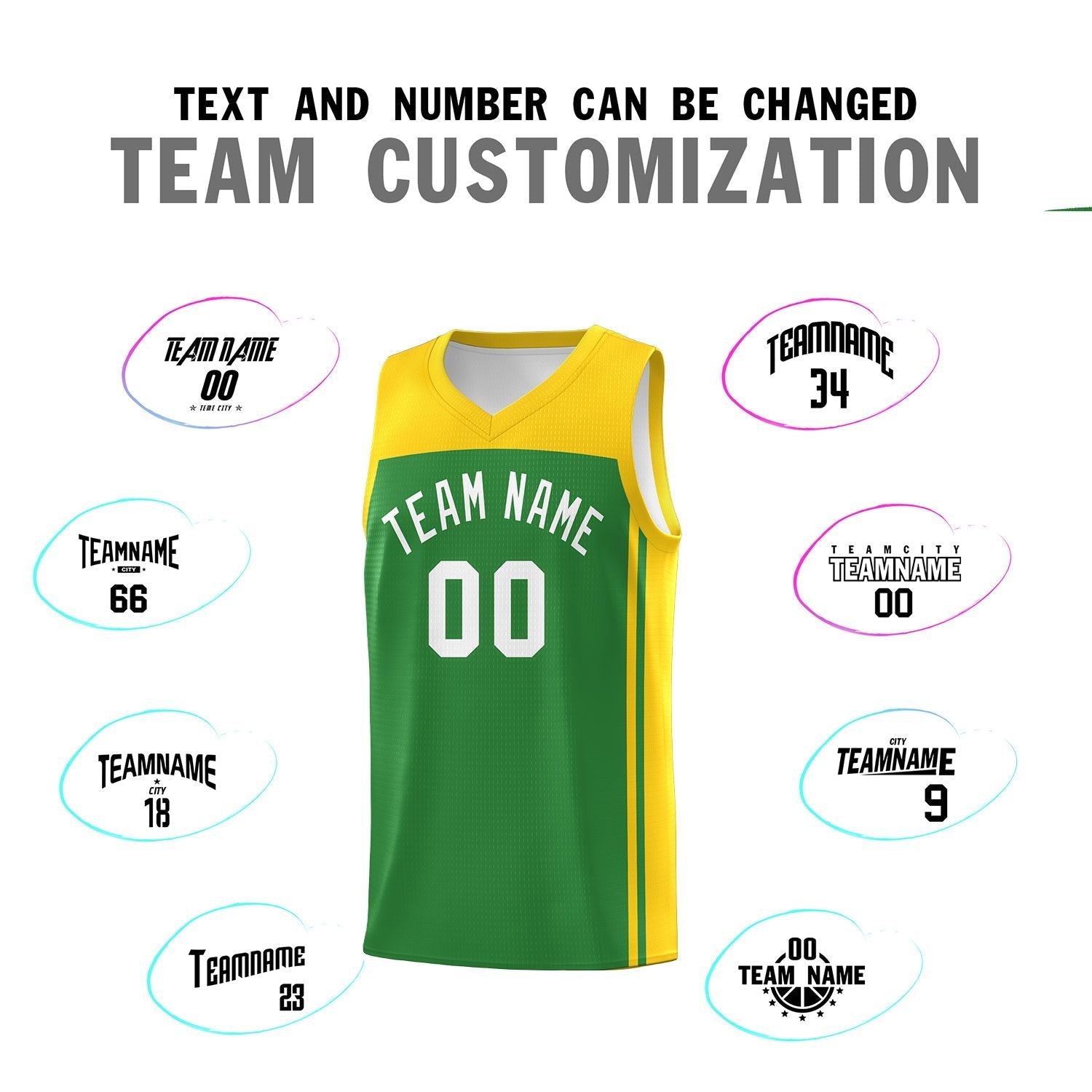 Custom Kelly Green Gold Classic Sets Sports Uniform Basketball Jersey