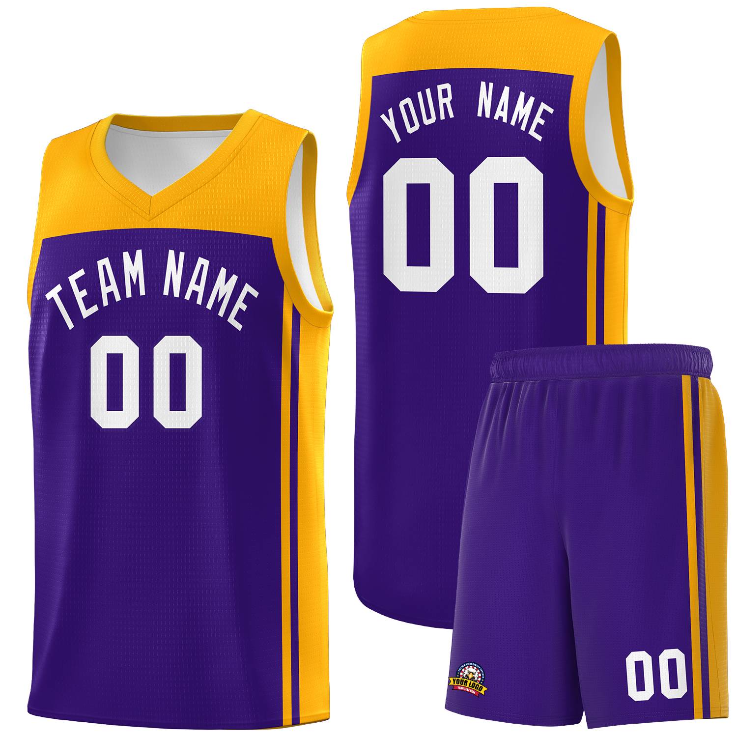 Custom Purple Yellow Classic Sets Sports Uniform Basketball Jersey