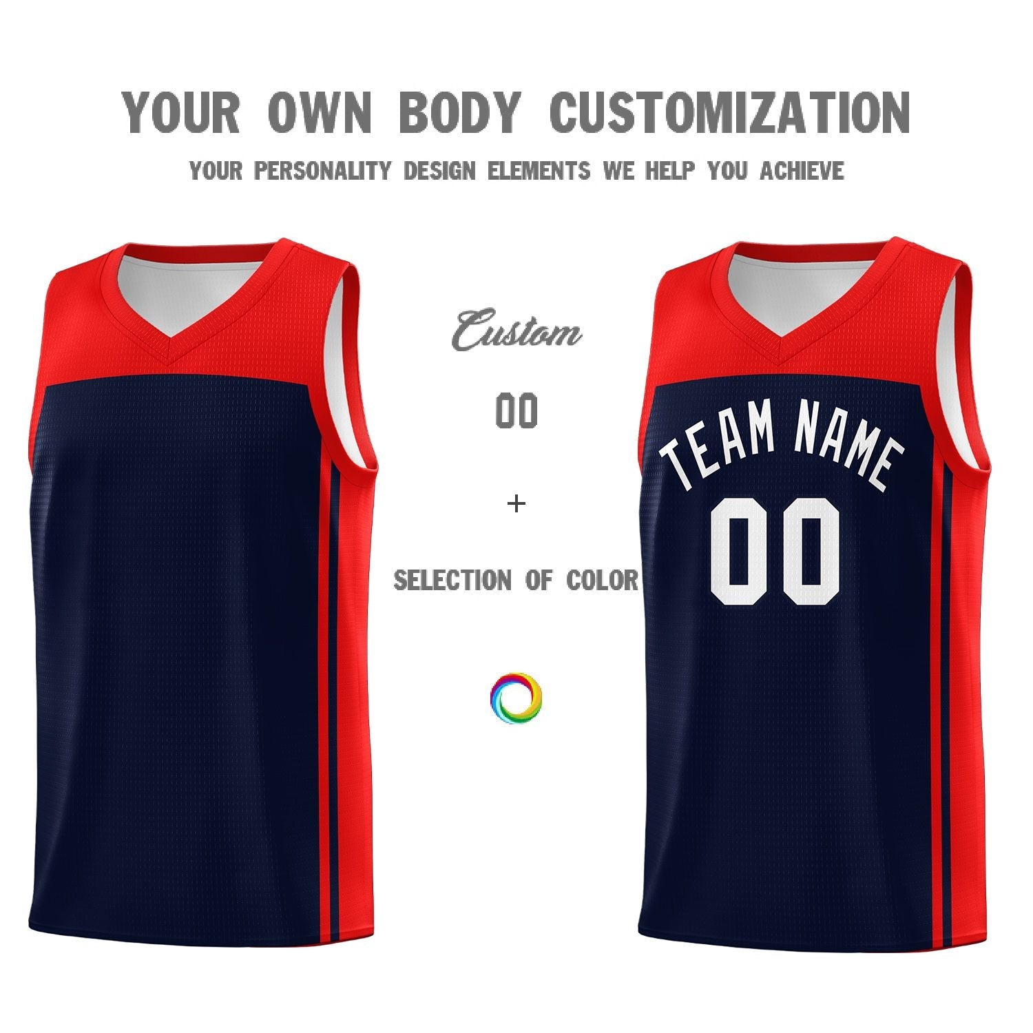 Custom Navy Red Classic Sets Sports Uniform Basketball Jersey