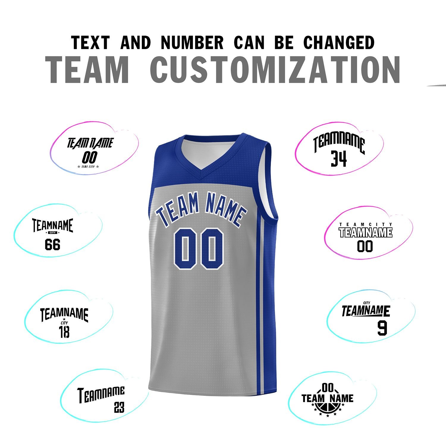 Custom Grey Navy Classic Sets Sports Uniform Basketball Jersey