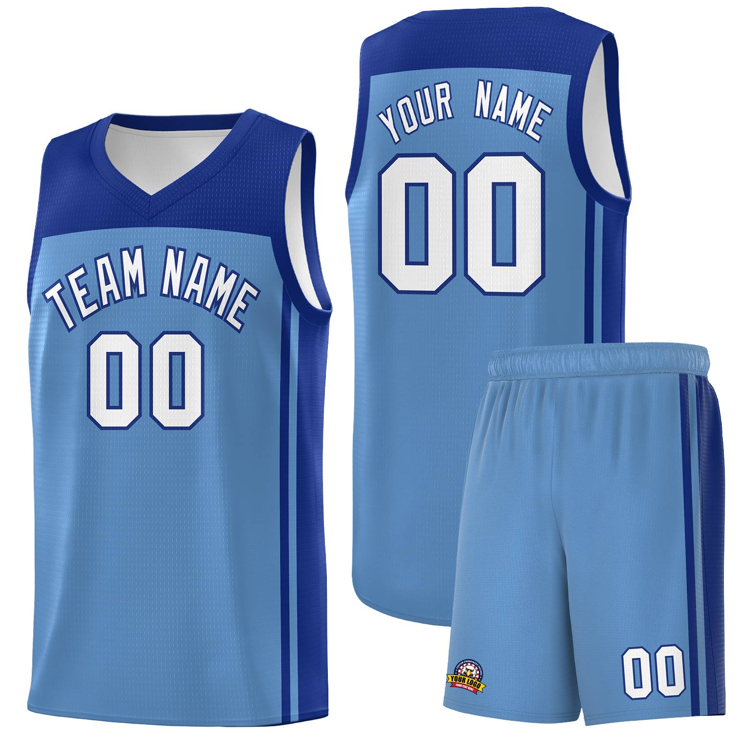 Custom Light Blue Royal Classic Sets Sports Uniform Basketball Jersey