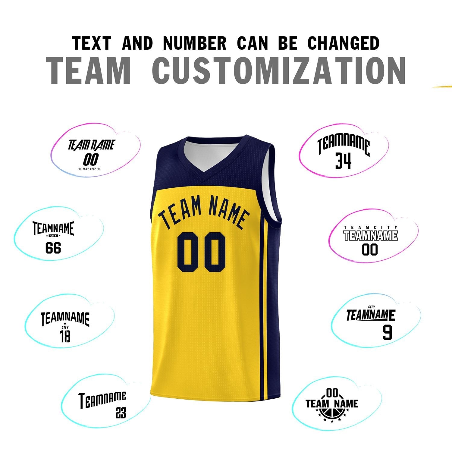 Custom Gold Navy Classic Sets Sports Uniform Basketball Jersey