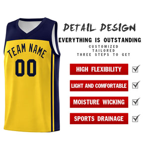 Custom Gold Navy Classic Sets Sports Uniform Basketball Jersey