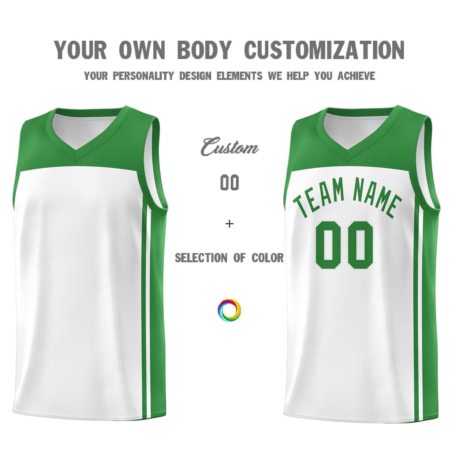 Custom White Kelly Green Classic Sets Sports Uniform Basketball Jersey