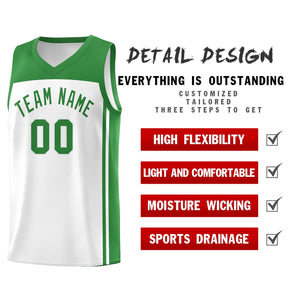 Custom White Kelly Green Classic Sets Sports Uniform Basketball Jersey