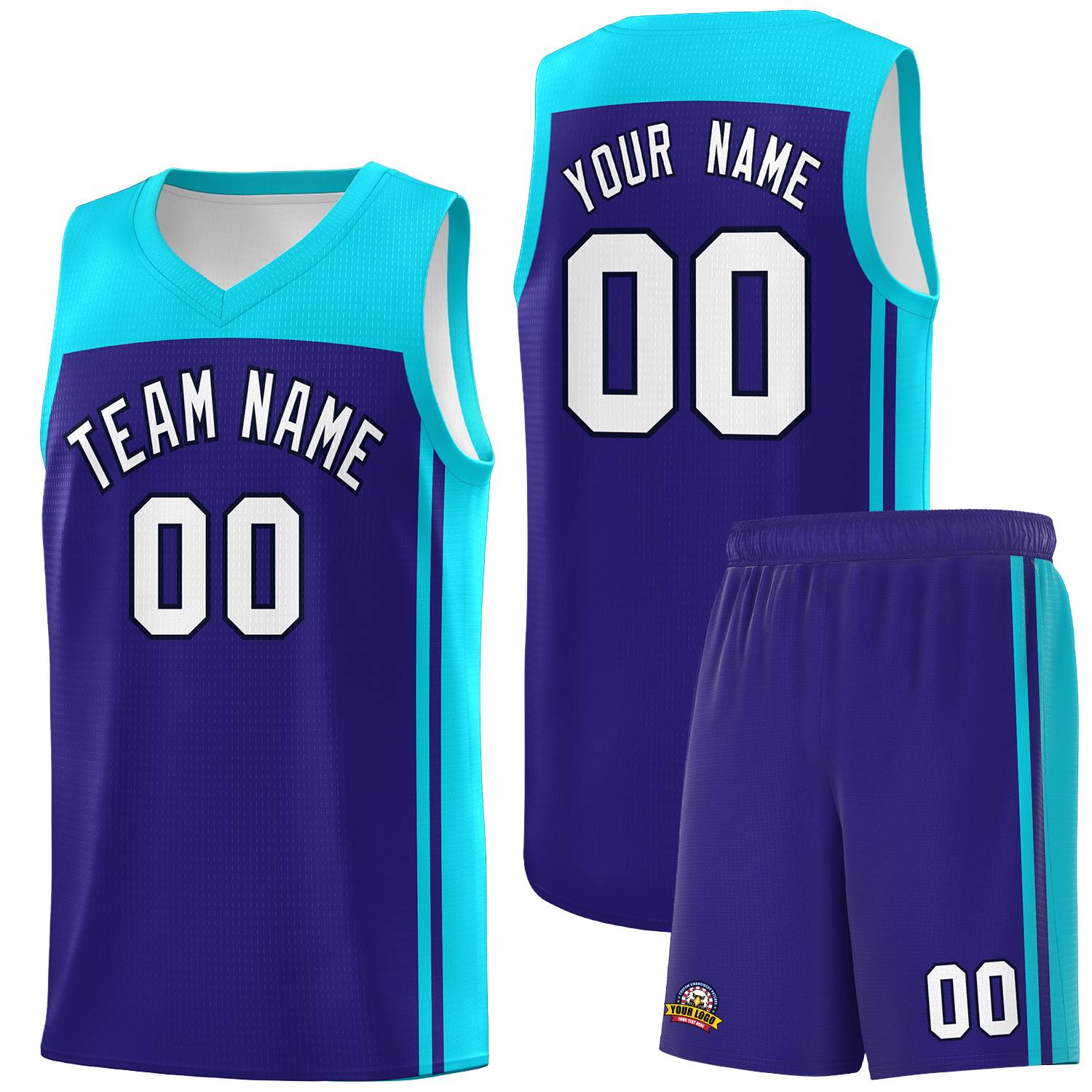 Custom Purple Sky Blue Classic Sets Sports Uniform Basketball Jersey