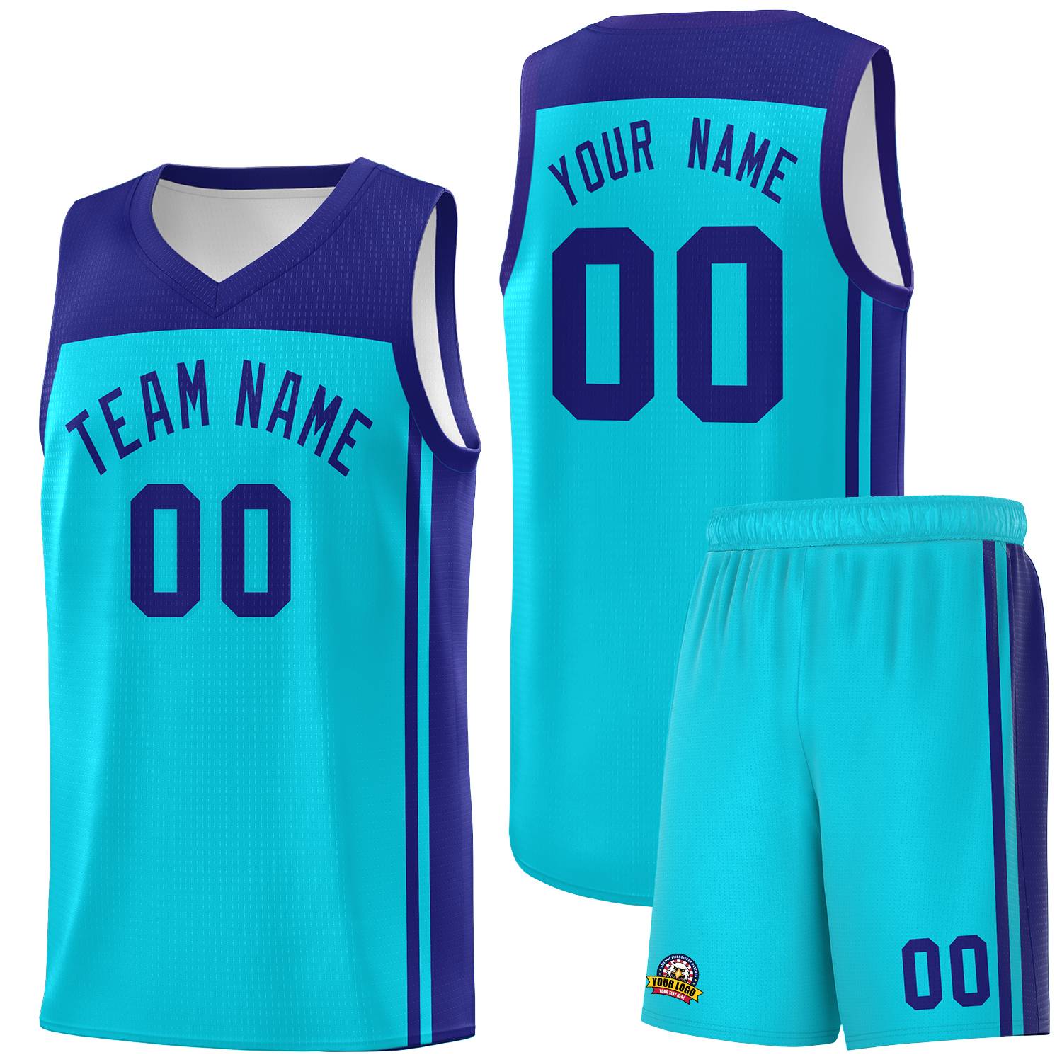 Custom Sky Blue Purple Classic Sets Sports Uniform Basketball Jersey