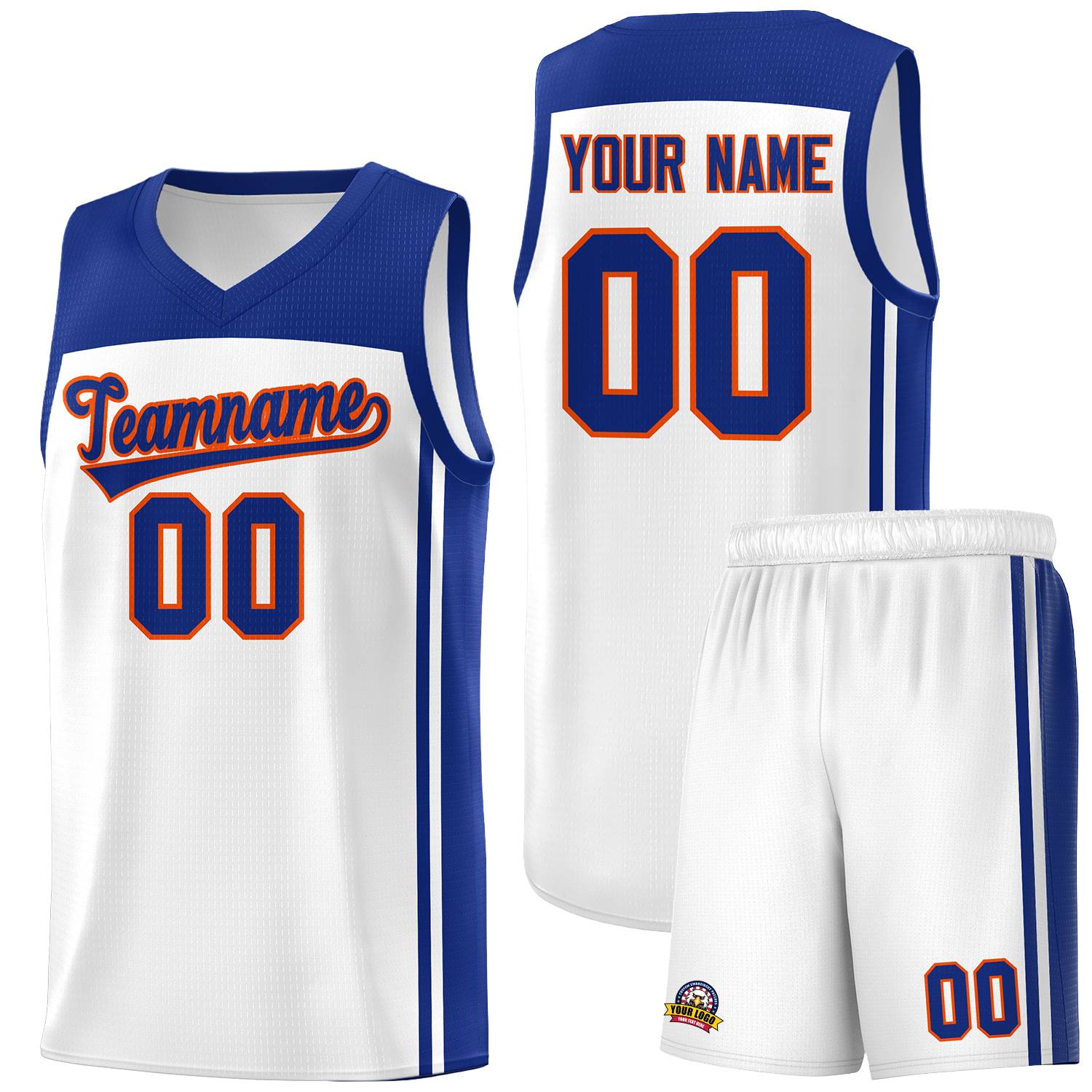 Custom White Royal Classic Sets Sports Uniform Basketball Jersey