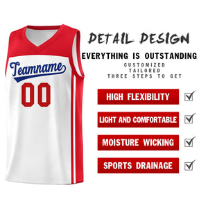 Custom White Red Classic Sets Sports Uniform Basketball Jersey