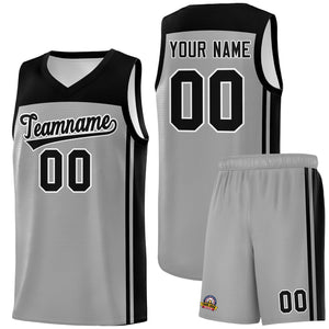 Custom Grey Black Classic Sets Sports Uniform Basketball Jersey