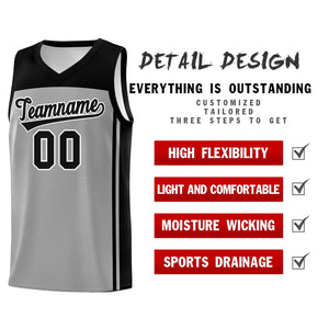 Custom Grey Black Classic Sets Sports Uniform Basketball Jersey