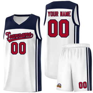 Custom White Navy Classic Sets Sports Uniform Basketball Jersey