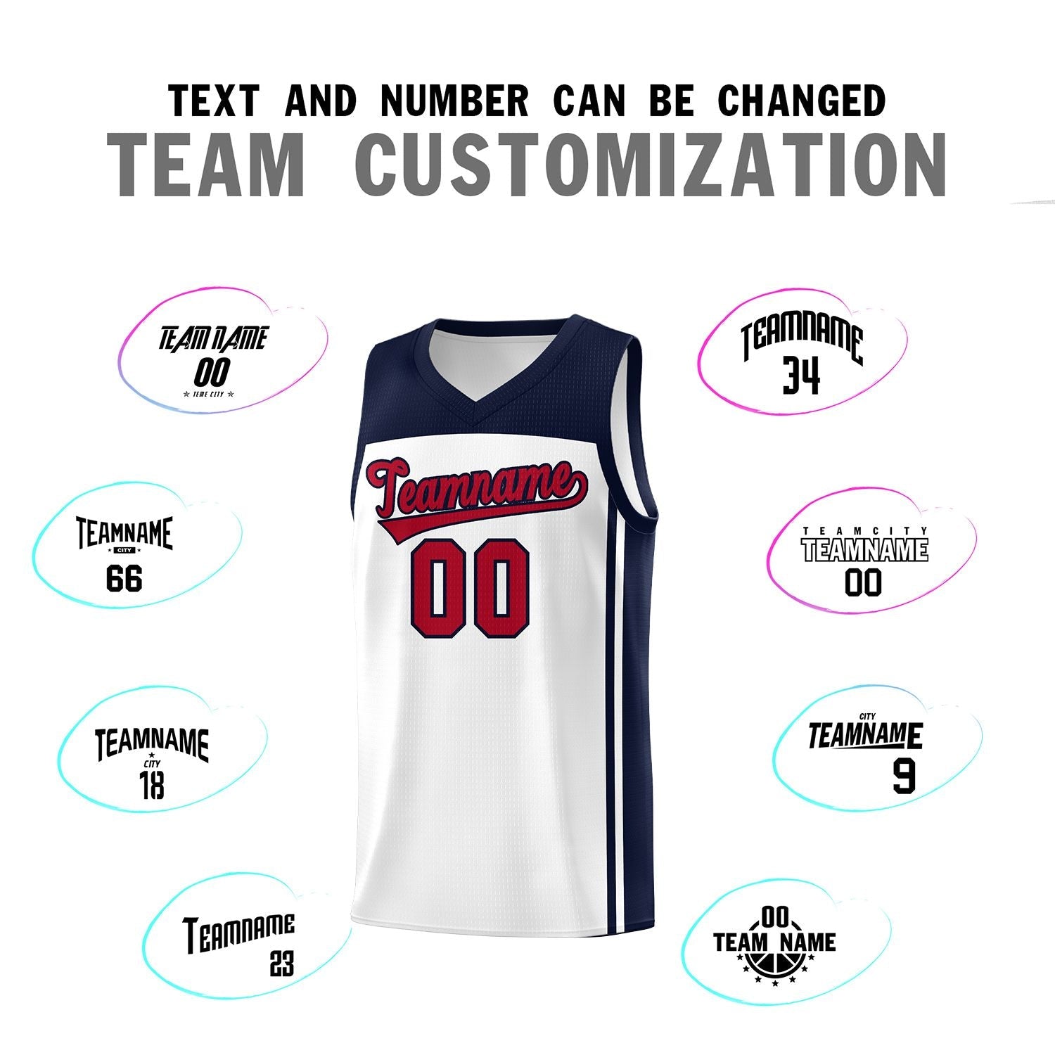 Custom White Navy Classic Sets Sports Uniform Basketball Jersey