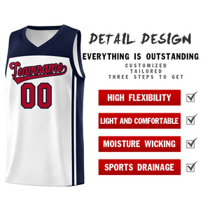 Custom White Navy Classic Sets Sports Uniform Basketball Jersey