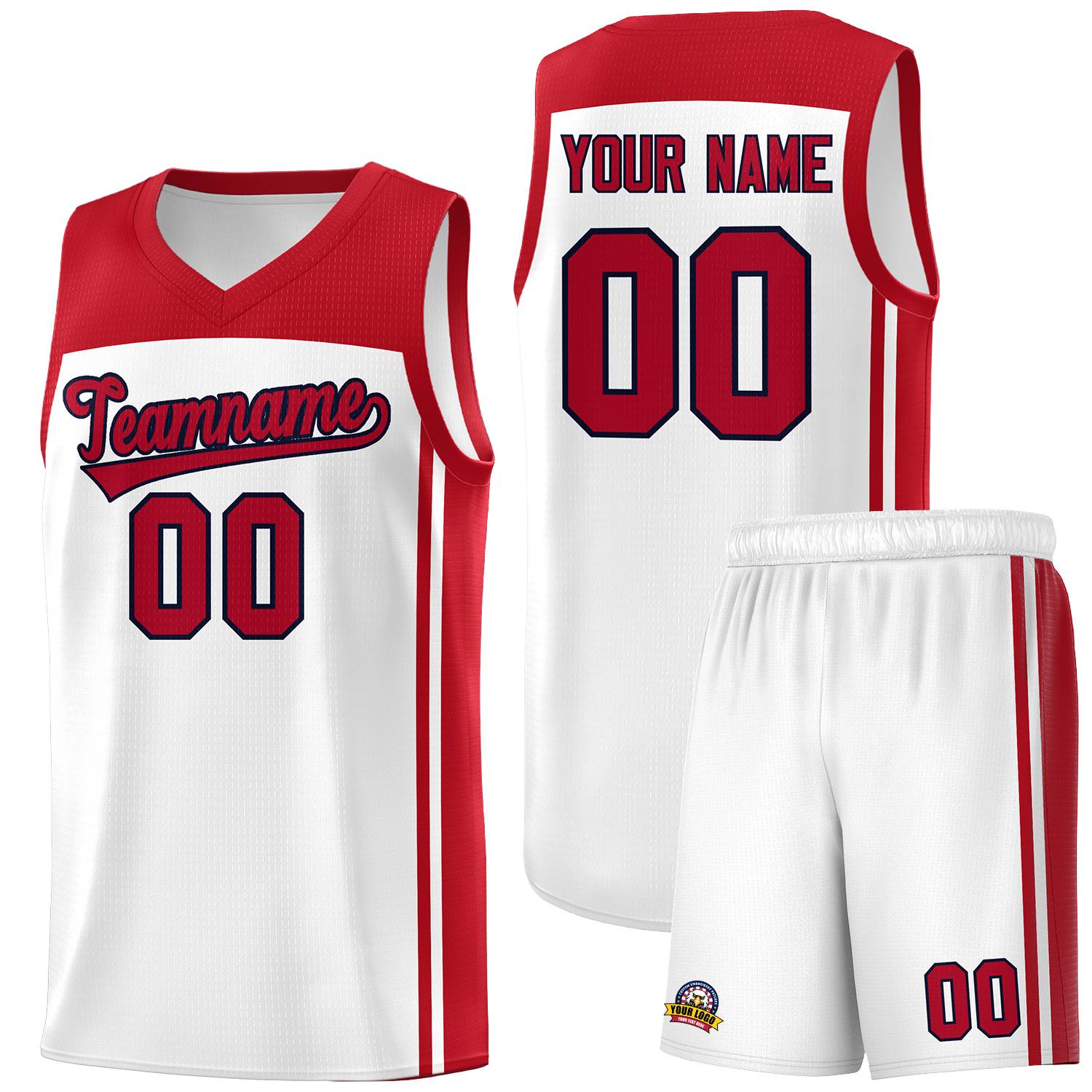 Custom White Red Classic Sets Sports Uniform Basketball Jersey