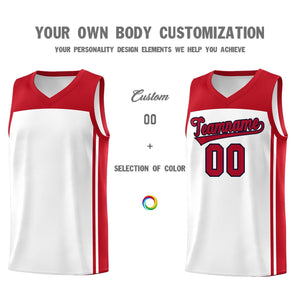 Custom White Red Classic Sets Sports Uniform Basketball Jersey