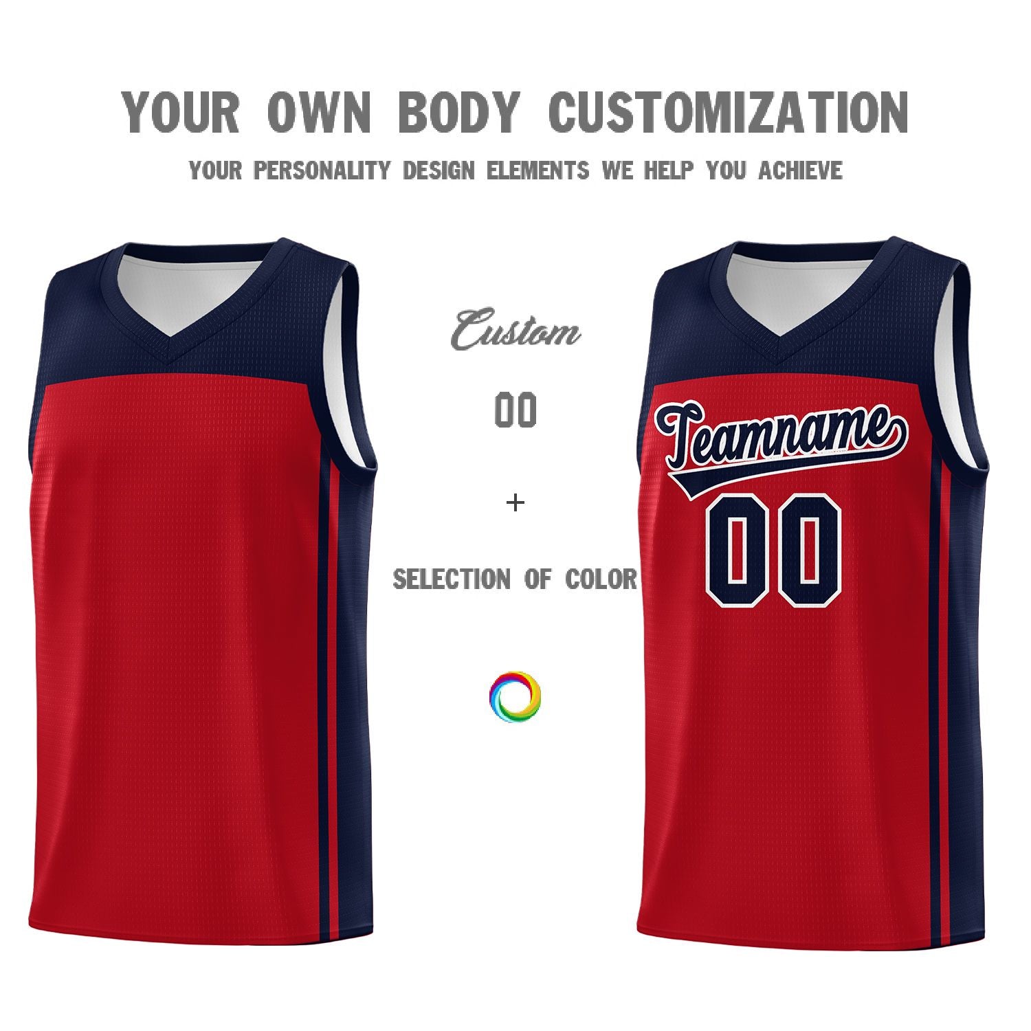 Custom Red Navy Classic Sets Sports Uniform Basketball Jersey