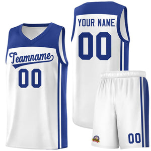 Custom White Royal Classic Sets Sports Uniform Basketball Jersey