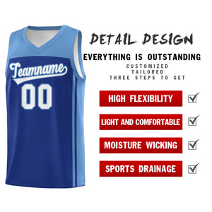 Custom Royal Light Blue Classic Sets Sports Uniform Basketball Jersey