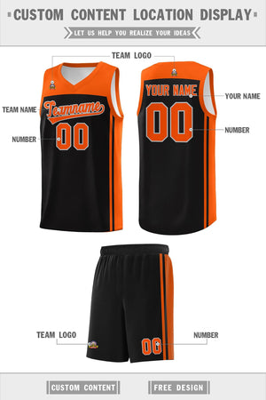 Custom Black Orange Classic Sets Sports Uniform Basketball Jersey