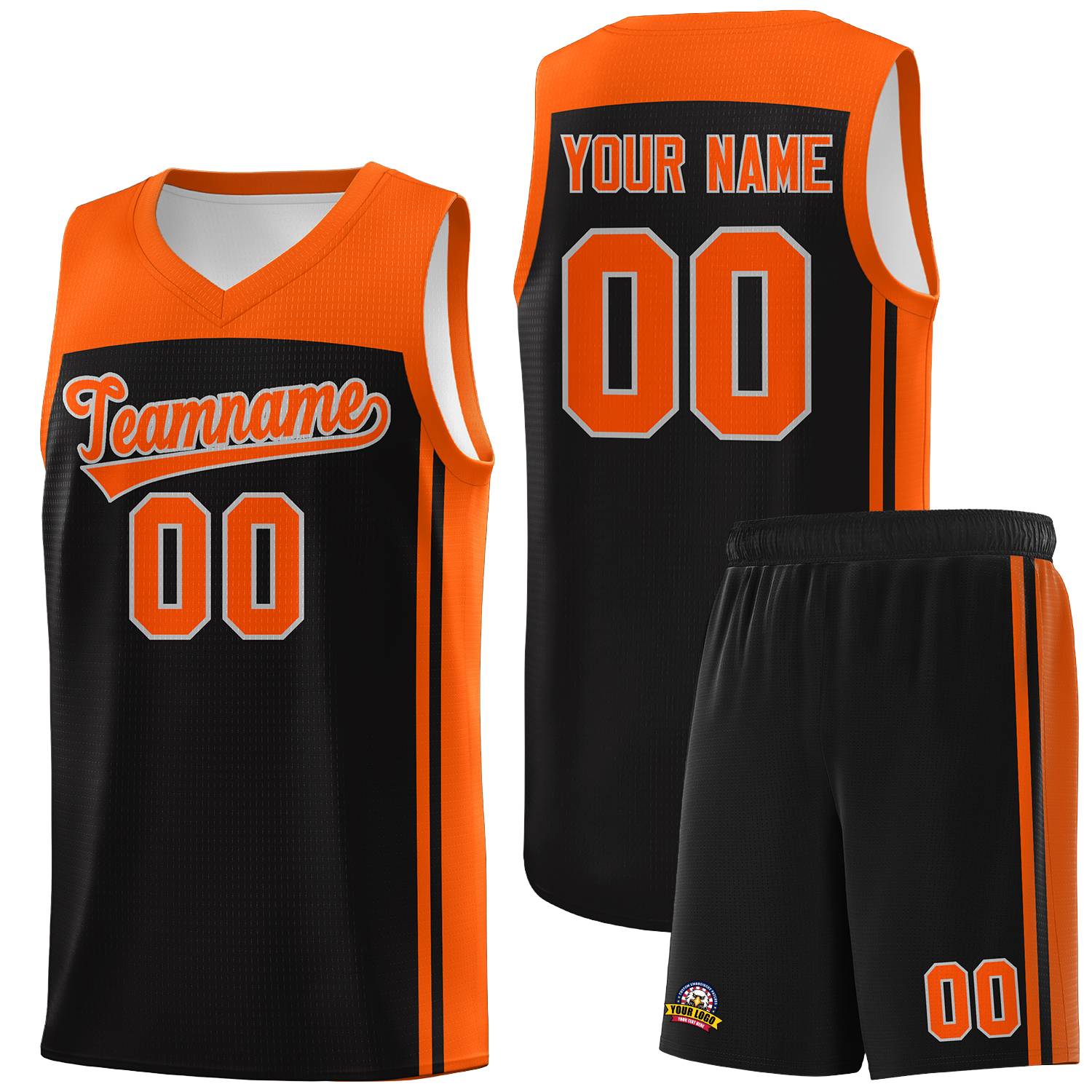 Custom Black Orange Classic Sets Sports Uniform Basketball Jersey