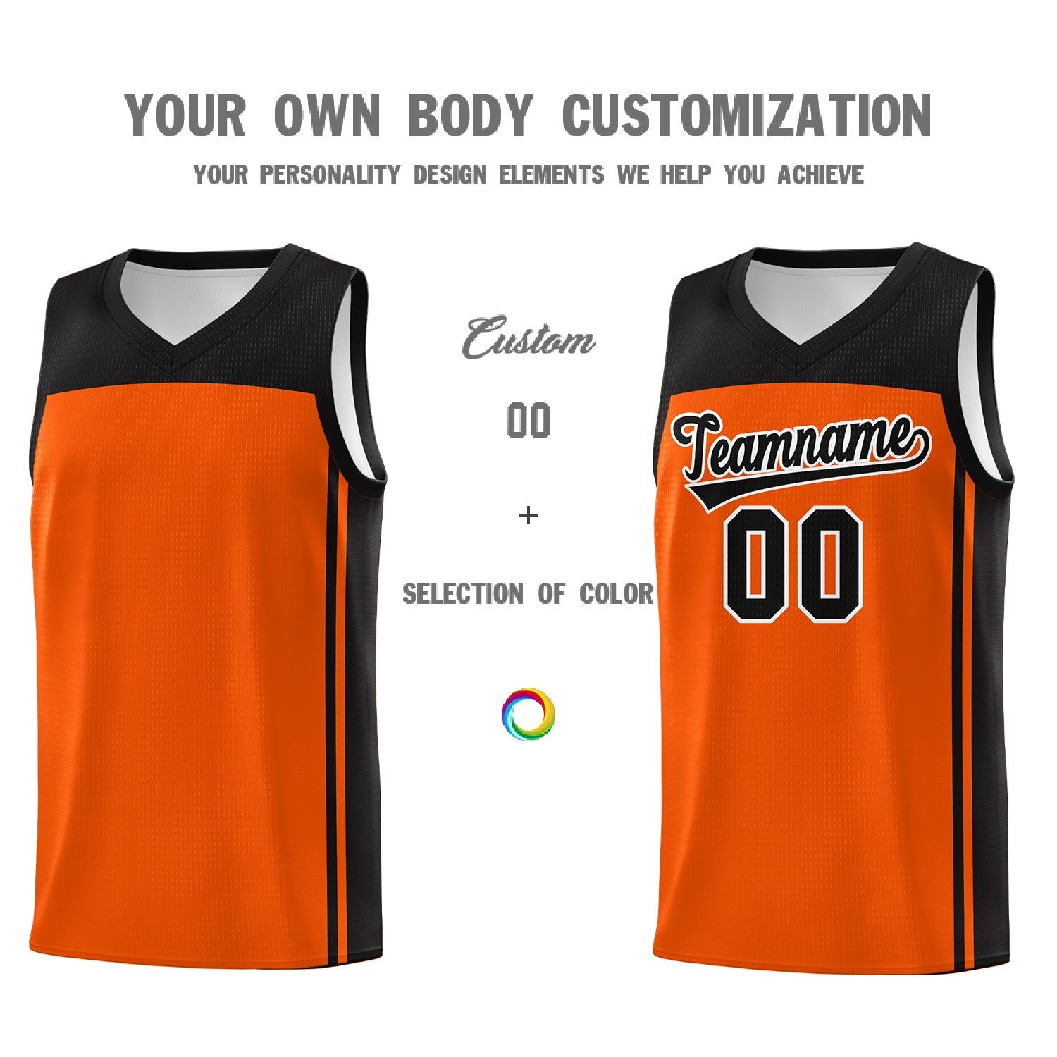 Custom Orange Black Classic Sets Sports Uniform Basketball Jersey