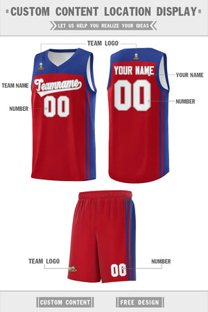 Custom Red Royal Classic Sets Sports Uniform Basketball Jersey