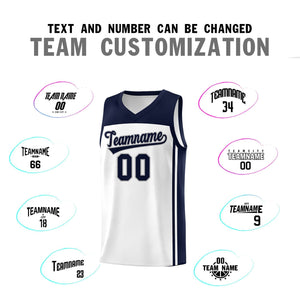 Custom White Navy Classic Sets Sports Uniform Basketball Jersey