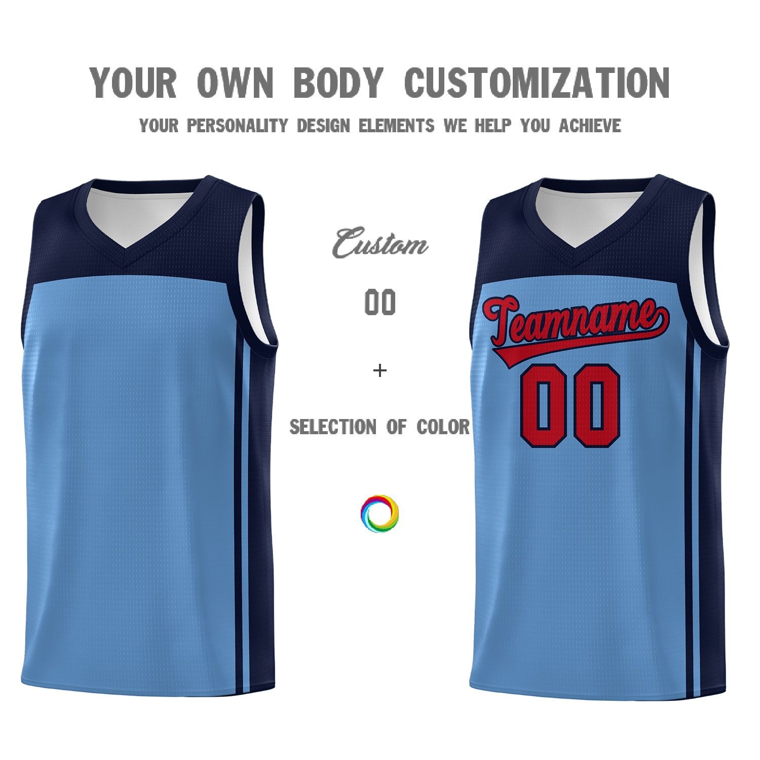 Custom Light Blue Navy Classic Sets Sports Uniform Basketball Jersey